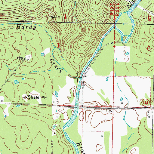 Topographic Map of Hardy Creek, OK