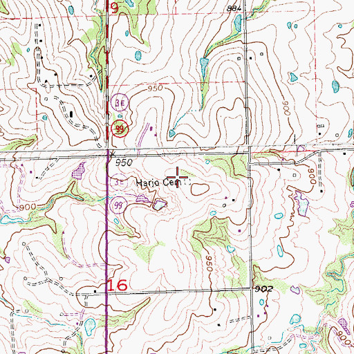 Topographic Map of Harjo Cemetery, OK