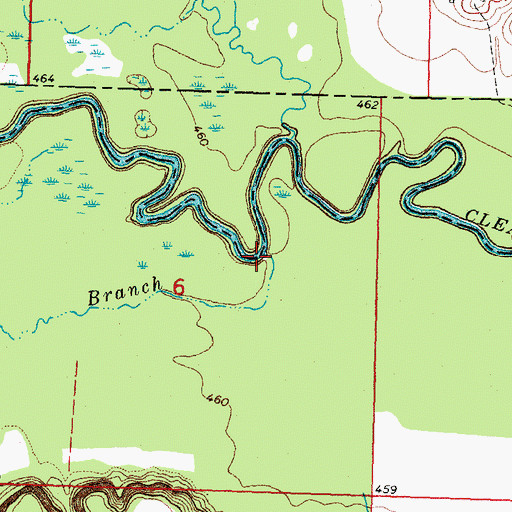 Topographic Map of Harrington Branch, OK