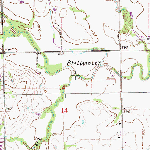 Topographic Map of Harrington Creek, OK