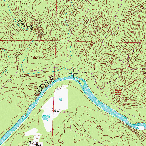 Topographic Map of Harris Creek, OK