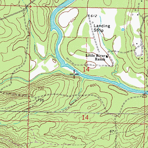 Topographic Map of Harris Creek, OK