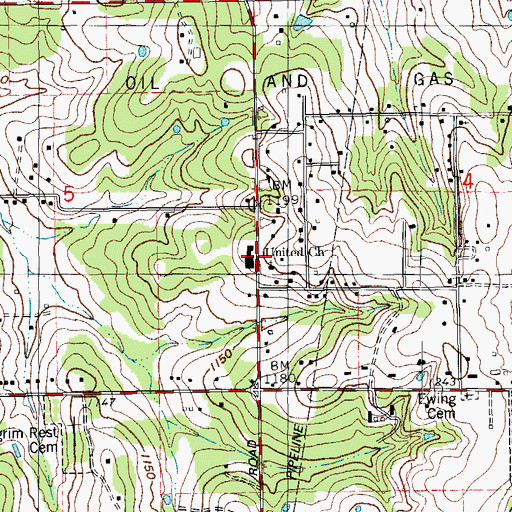 Topographic Map of Harrison School, OK