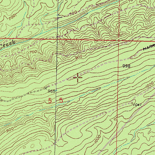 Topographic Map of Harry Rowe Trail, OK