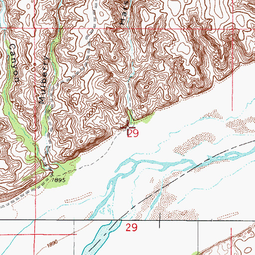 Topographic Map of Harsha Canyon, OK