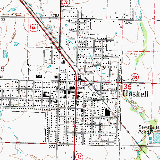 Topographic Map of Haskell, OK