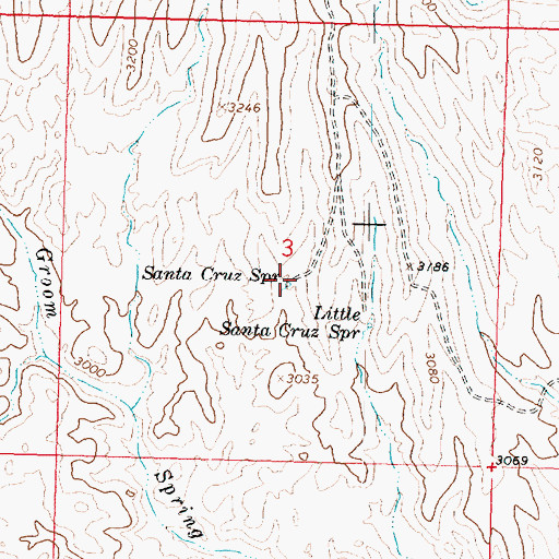 Topographic Map of Santa Cruz Spring, AZ