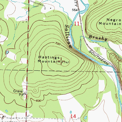Topographic Map of Hastings Mountain, OK