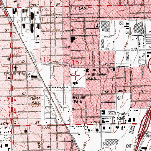 Topographic Map of Hathaway Park, OK