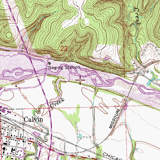 Topographic Map of Hay Creek, OK