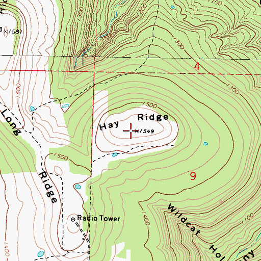 Topographic Map of Hay Ridge, OK