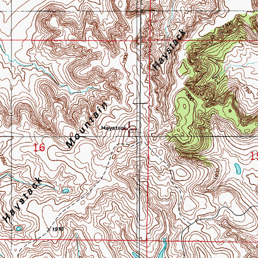 Topographic Map of Haystack Mountain, OK