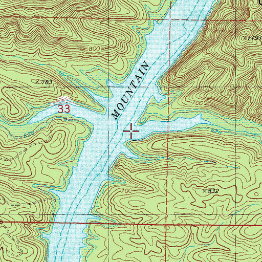 Topographic Map of Hee Creek, OK