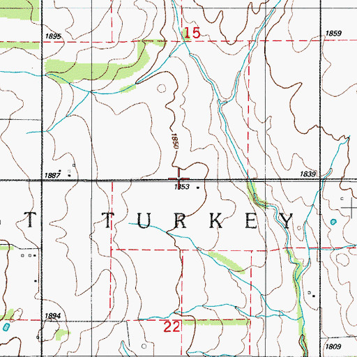 Topographic Map of Hefner Church, OK