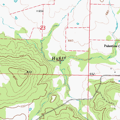Topographic Map of Heifer Creek, OK