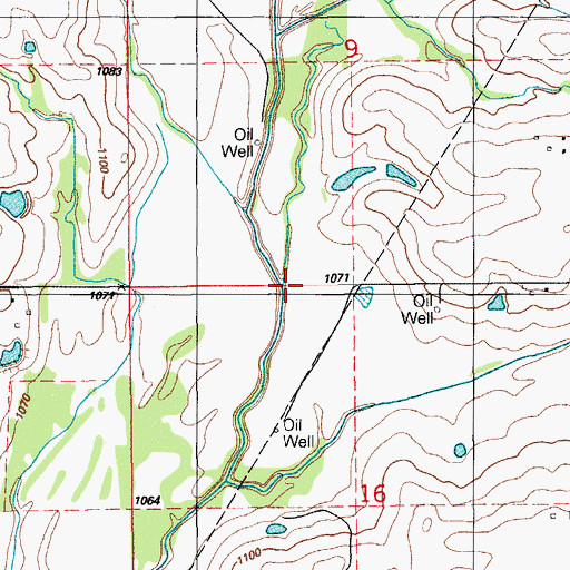 Topographic Map of Hell Creek, OK