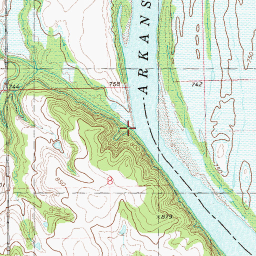Topographic Map of Hellroaring Creek, OK