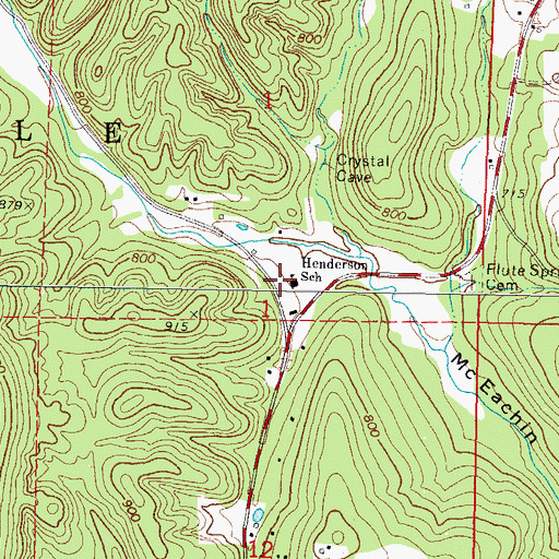Topographic Map of Henderson School, OK