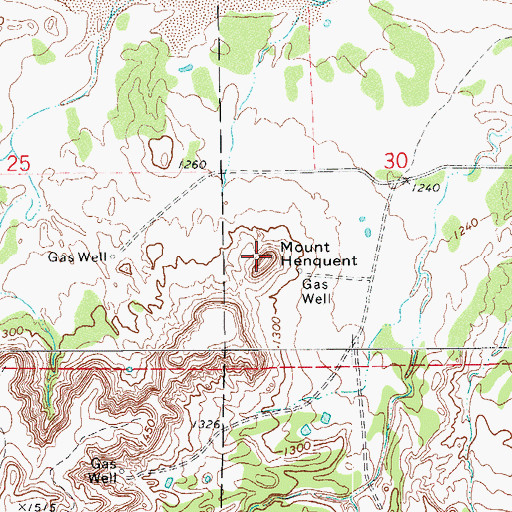 Topographic Map of Mount Henquent, OK