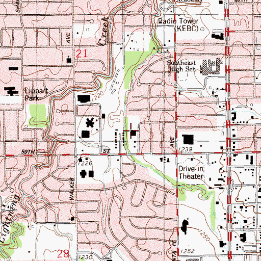 Topographic Map of Henry School, OK
