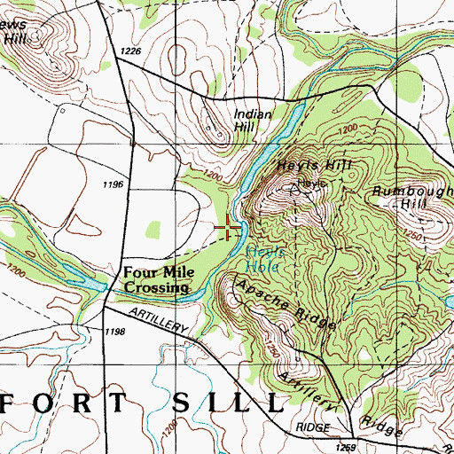 Topographic Map of Heyls Hole, OK