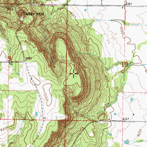 Topographic Map of Hi Early Mountain, OK