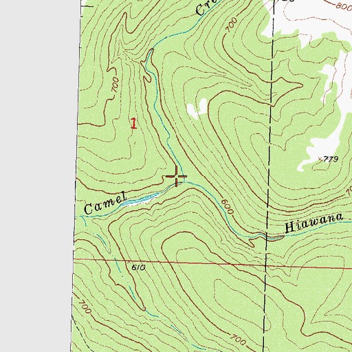 Topographic Map of Hiawana Creek, OK