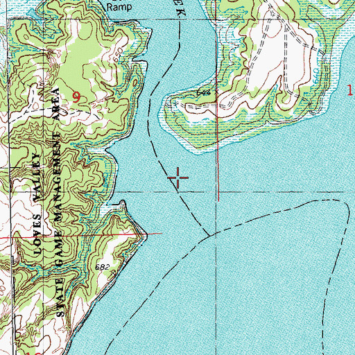 Topographic Map of Hickory Creek, OK