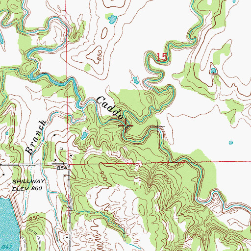Topographic Map of Hickory Creek, OK