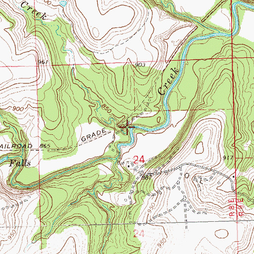 Topographic Map of Higgins Creek, OK