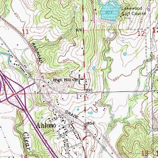 Topographic Map of High Hill Church, OK