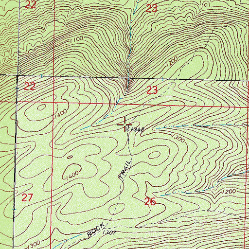Topographic Map of High Rock Trail, OK