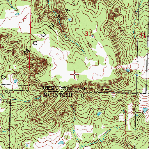 Topographic Map of High Spring Mountains, OK