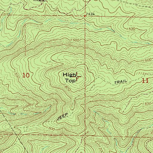 Topographic Map of High Top, OK