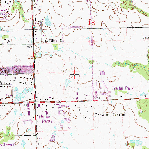 Topographic Map of Highland Park Elementary School, OK