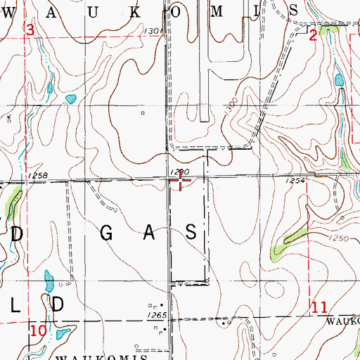 Topographic Map of Highland School, OK