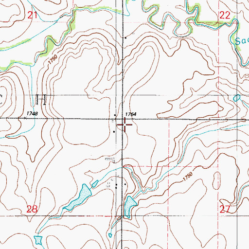 Topographic Map of Highway Church, OK