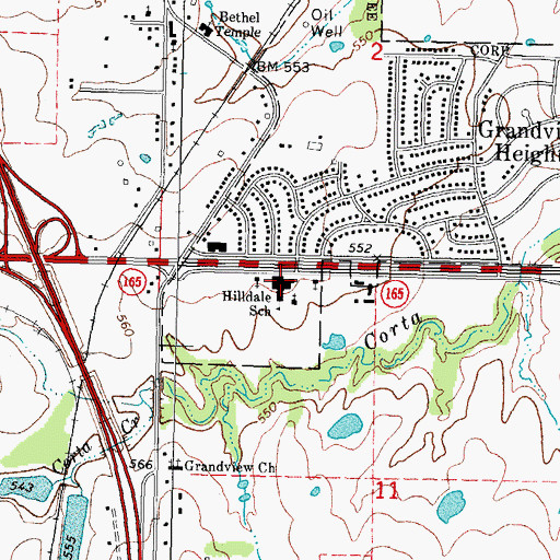 Topographic Map of Hilldale Lower Elementary School, OK