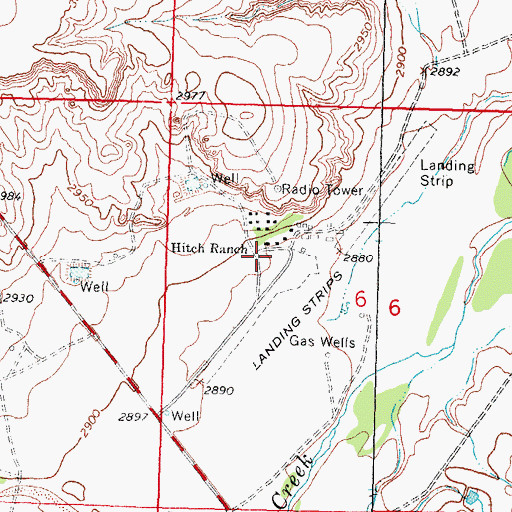 Topographic Map of Hitch Ranch, OK