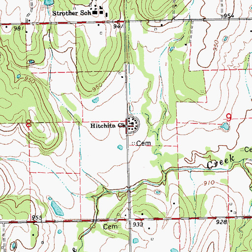 Topographic Map of Seminole-Hitchiti United Methodist Church, OK