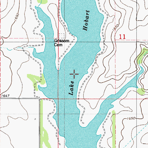 Topographic Map of Lake Hobart, OK