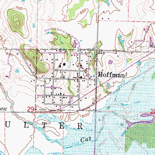 Topographic Map of Hoffman, OK
