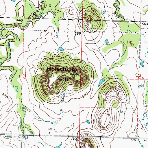 Topographic Map of Hofschulte Hill, OK
