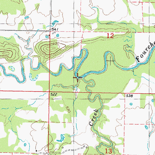 Topographic Map of Hog Creek, OK