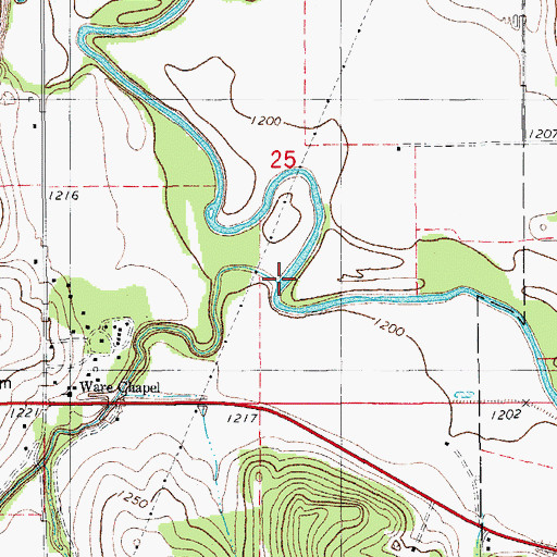 Topographic Map of Hog Creek, OK