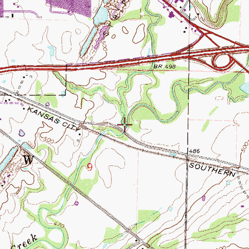 Topographic Map of Hog Creek, OK