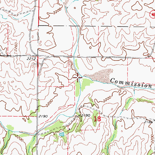 Topographic Map of Hog Creek, OK