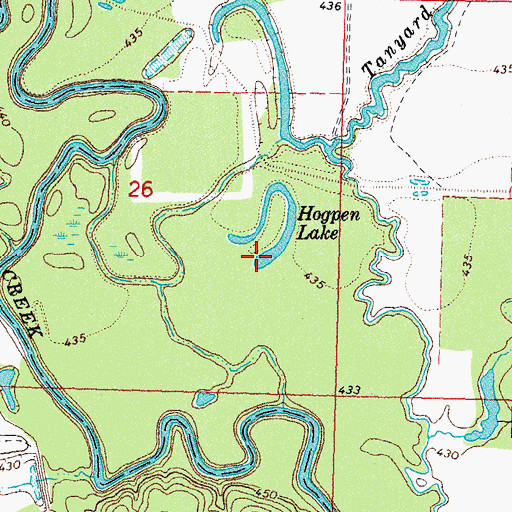 Topographic Map of Hogpen Lake, OK