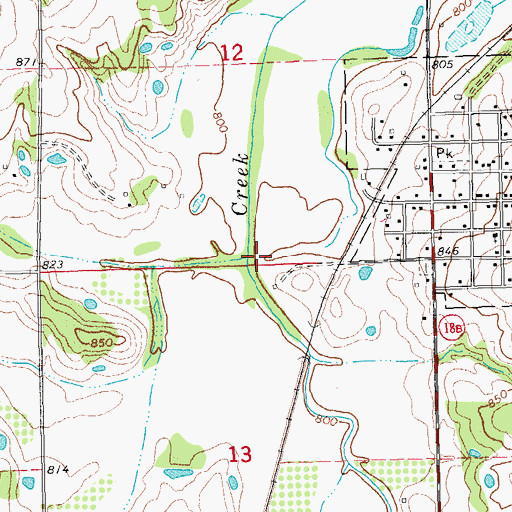 Topographic Map of Hogshooter Creek, OK