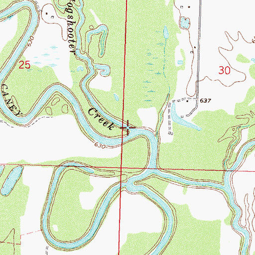 Topographic Map of Hogshooter Creek, OK